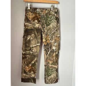 Kids Real Tree Camo Cargo Pants Boys Girls Outdoor Adventure Size L 10-12